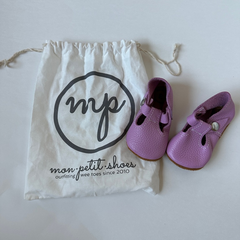 Size 3 ORCHID Mon Petit Leather‎ Baby Soft Soled Shoes